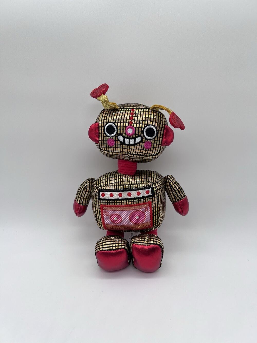 Robot Shiny Gold & Red Robot Mini Plush Stuffed ROBOT VALENTINE 8” Walmart
